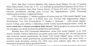 ÇED Raporu DUYURUSU - Maren Maraş Elektrik Üretim San. Tic. A.Ş.